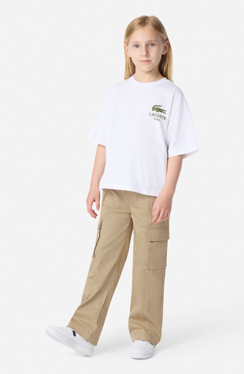 Lacoste Kids' Straight Leg Cargo Pants, Alternate, color, Viennois