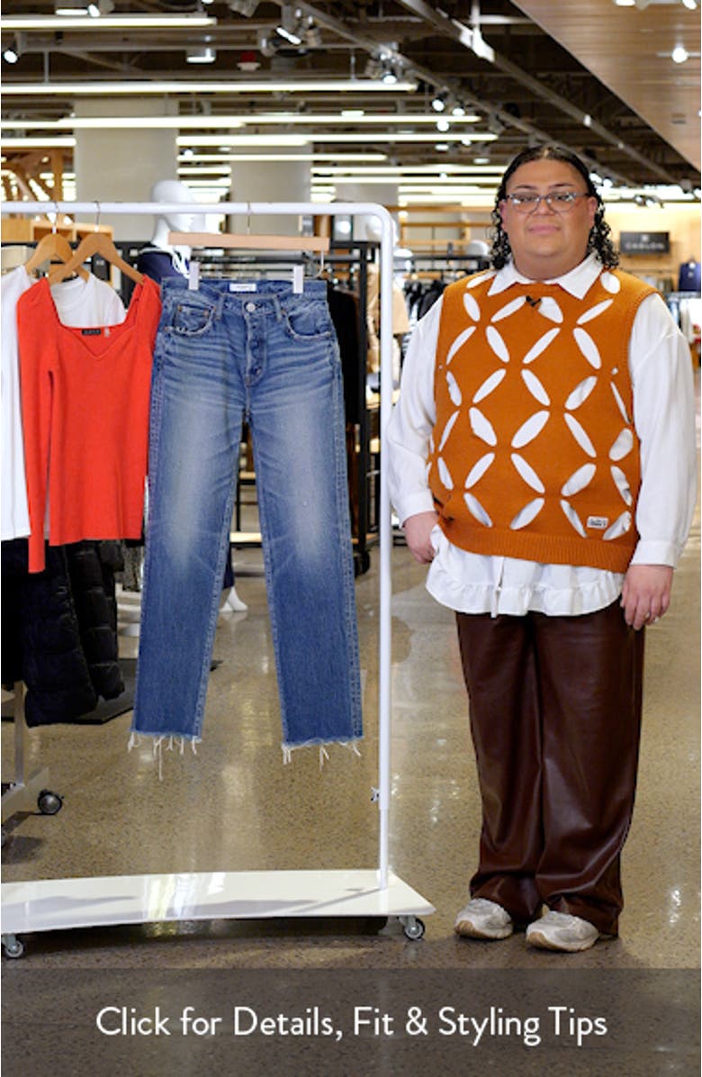 Rutherford Distressed Raw Hem Straight Leg Jeans, sales video thumbnail