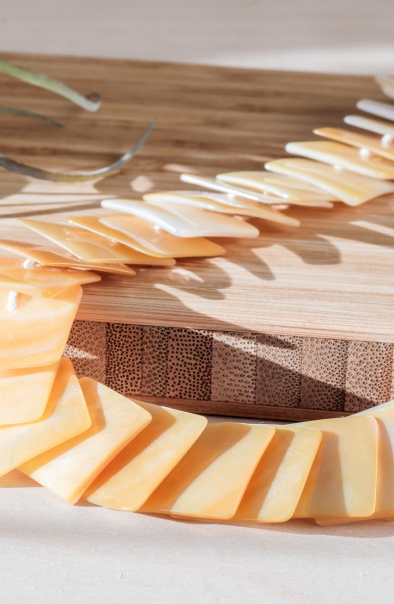 LIKHA Playa Square Tiles Mother-Of-Pearl Necklace, Alternate, color, Yellow