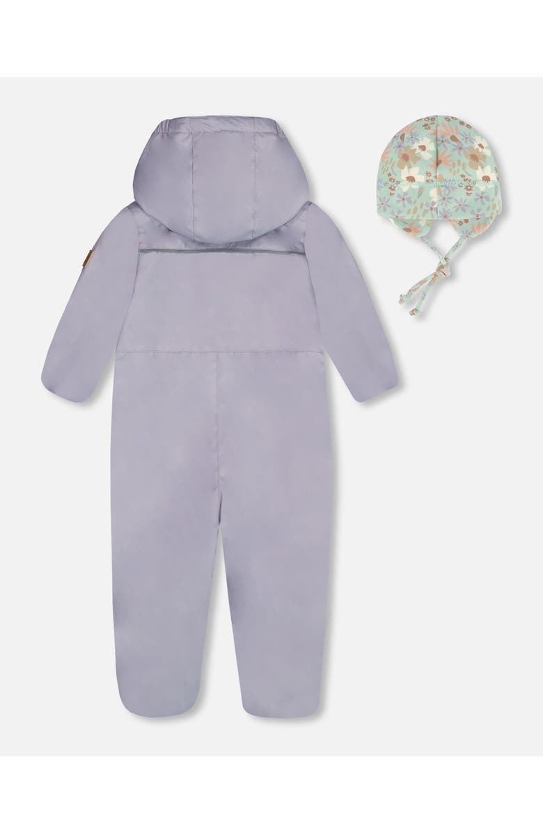 Deux par Deux Baby Girl's Baby Mid-Season One-Piece Outerwear Lilac With Printed Hat, Alternate, color, Lilac