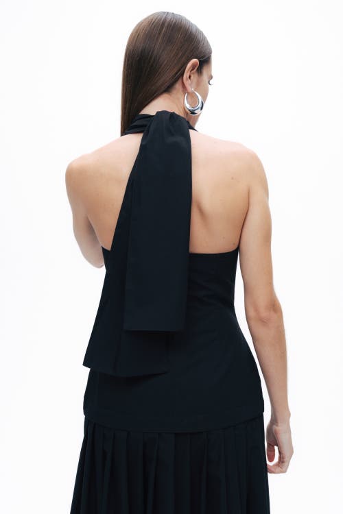 Shop Nocturne Halter Neck Maxi Dress In Black