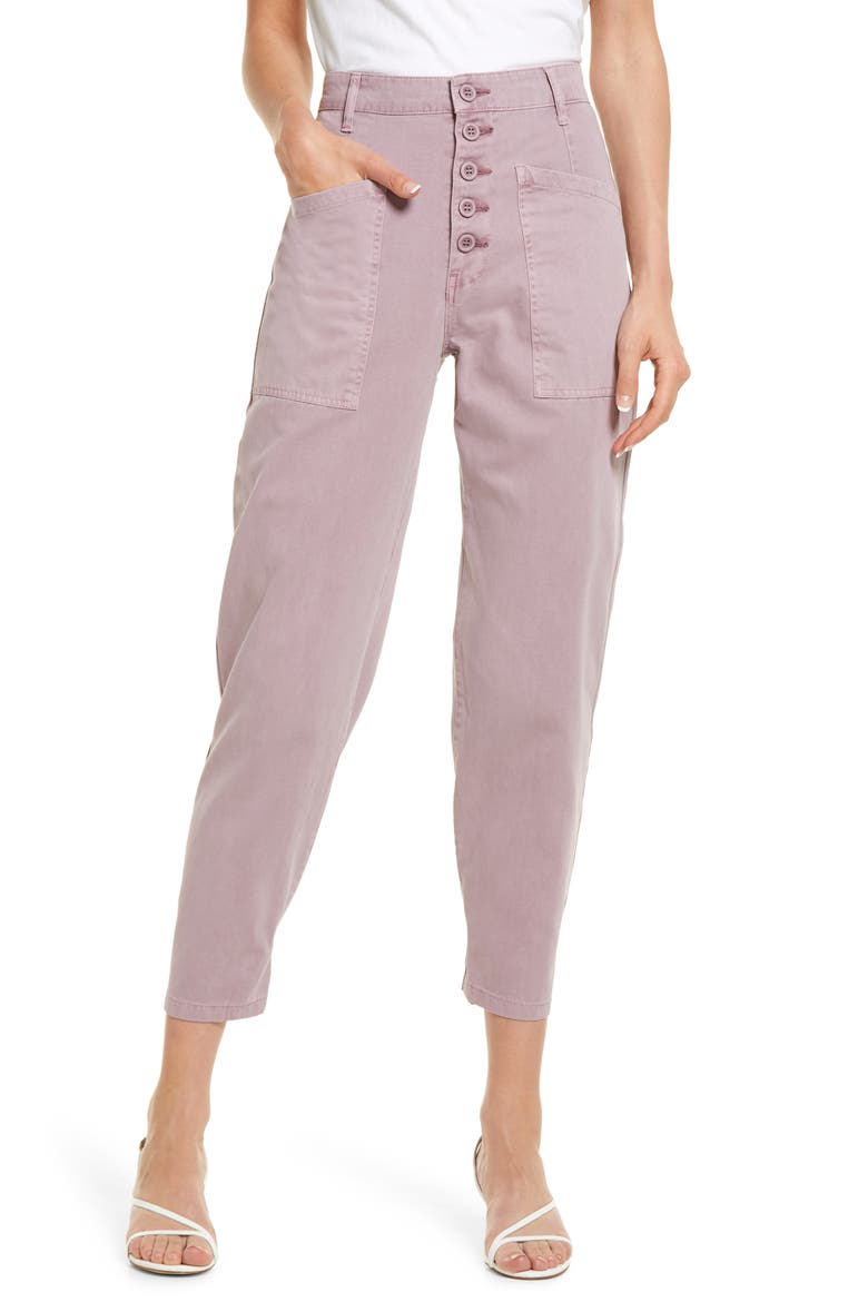 Tammy Button Fly High Waist Ankle Bootcut Jeans, Main, color, LILAC DUST