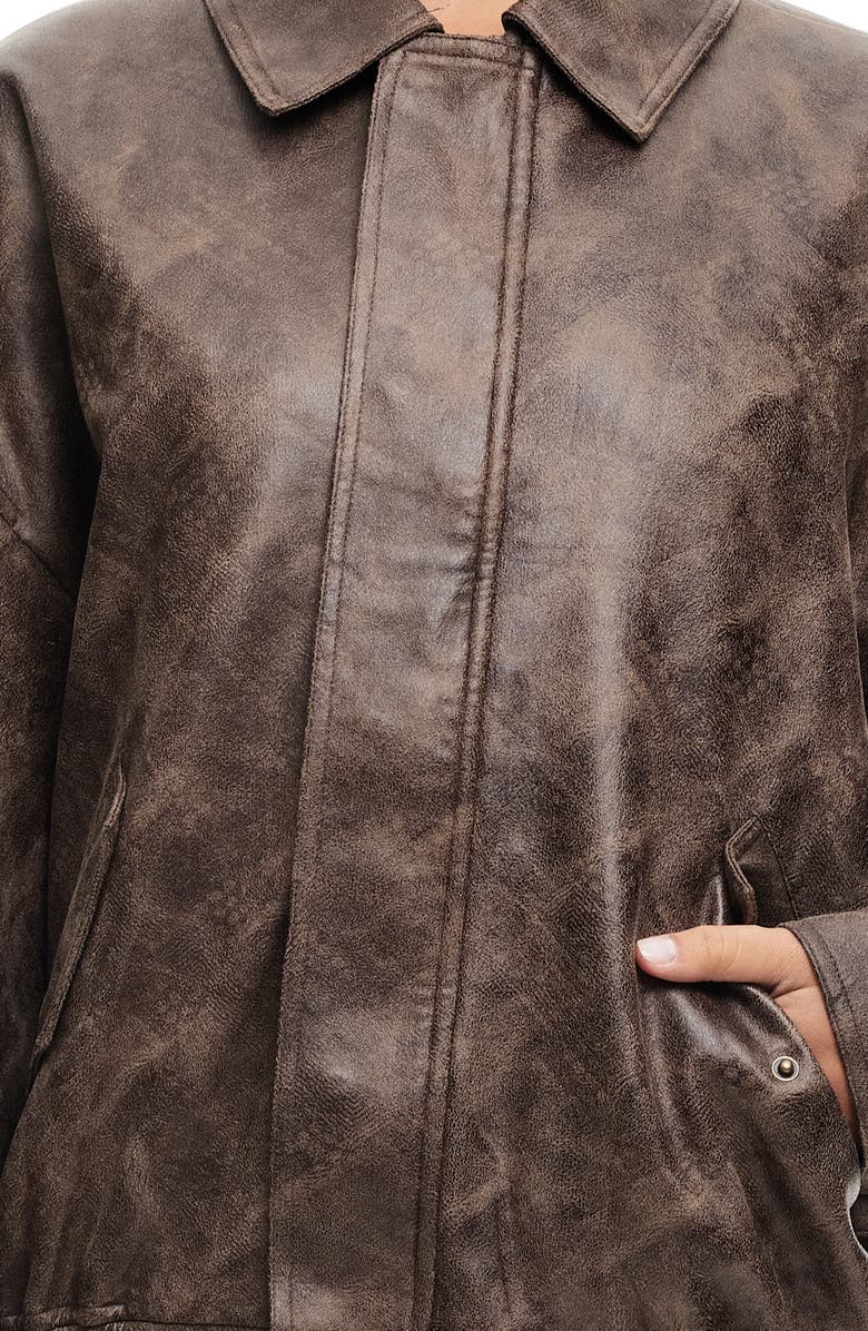 LIONESS Kenny Faux Leather Bomber Jacket, Alternate, color, 