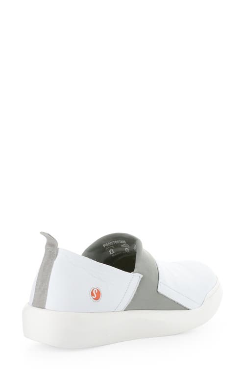 Fly London Baju Slip-on Sneaker In White/grey Smooth