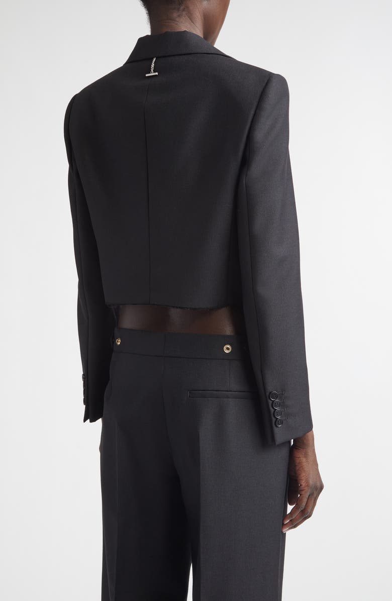 McQueen Pagoda Wool & Mohair Crop Jacket, Alternate, color, Black