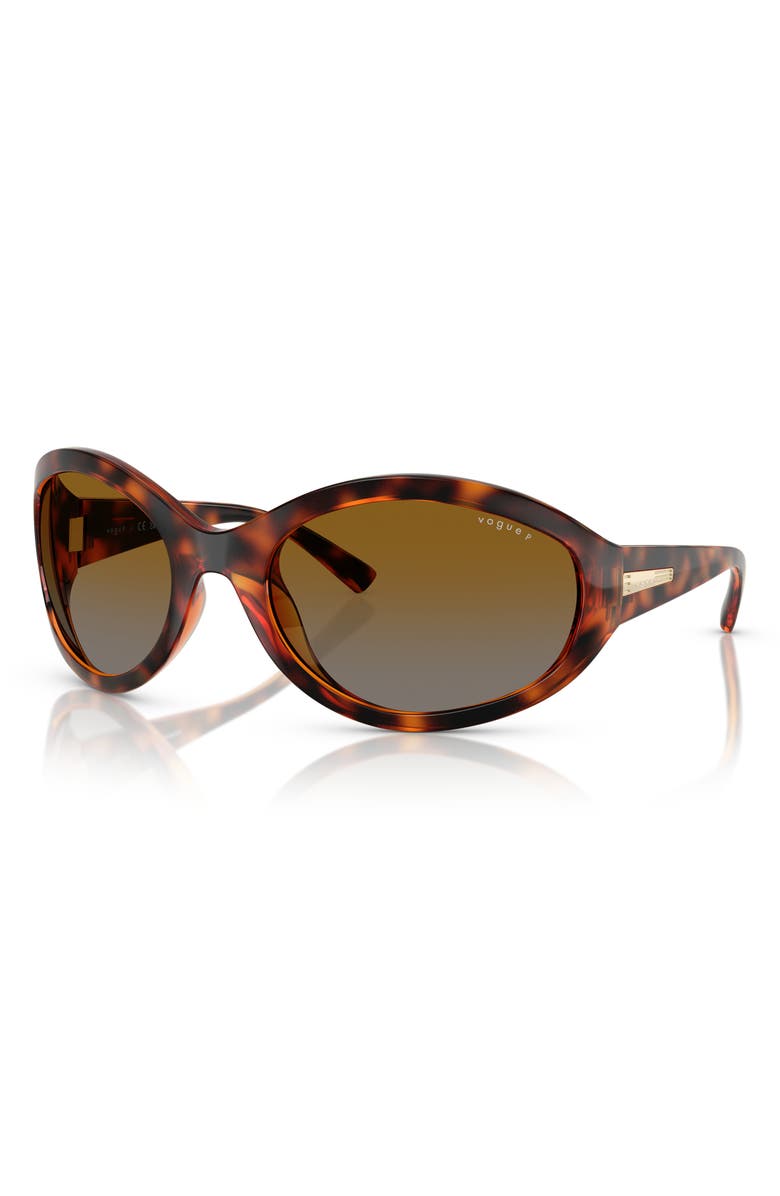 VOGUE 65mm Oversize Oval Sunglasses, Alternate, color, Dark Havana
