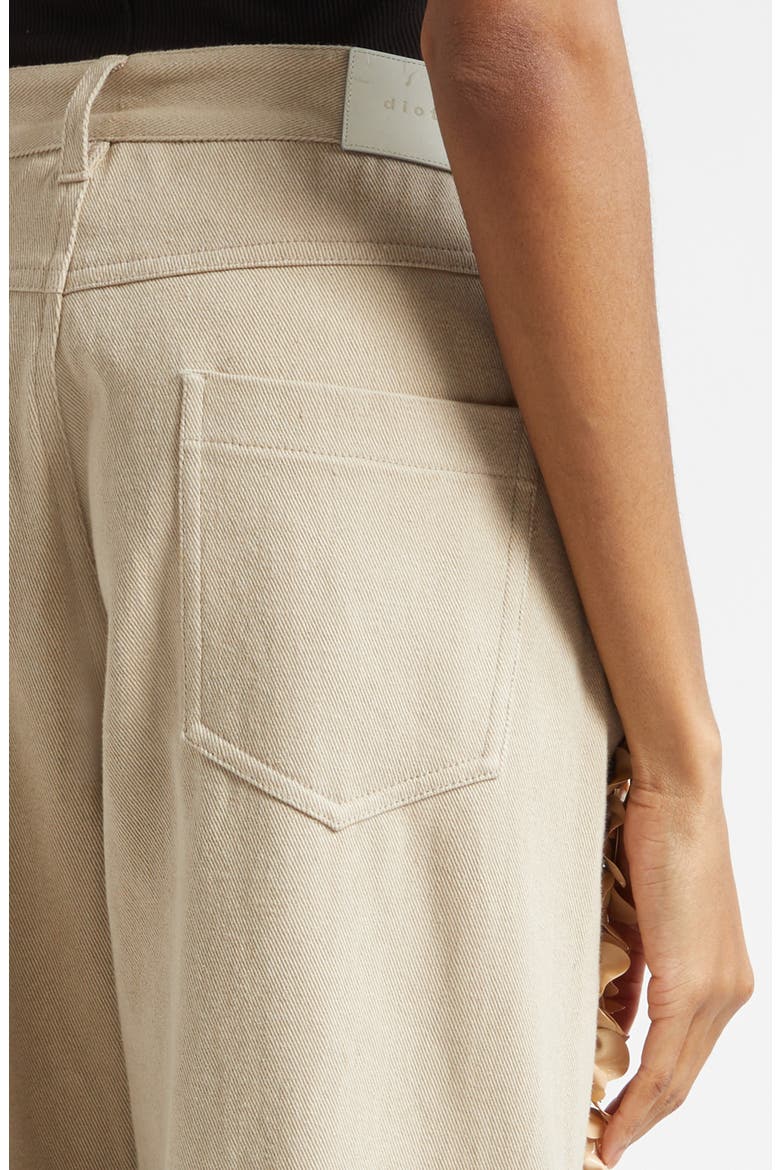 Burro Paillette Side Stripe Wide Leg Jeans, Alternate, color, KHAKI