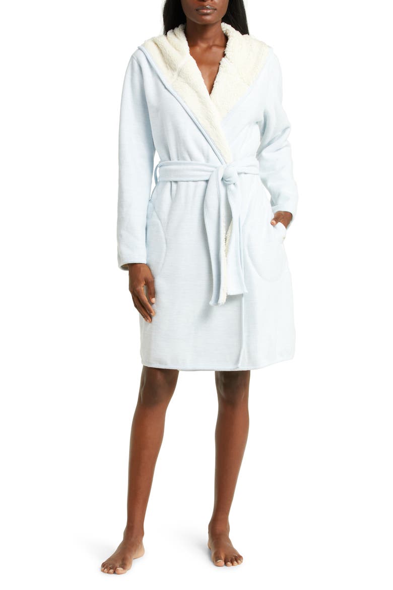 Portola Reversible Hooded Robe, Main, color, POOL BLUE HEATHER