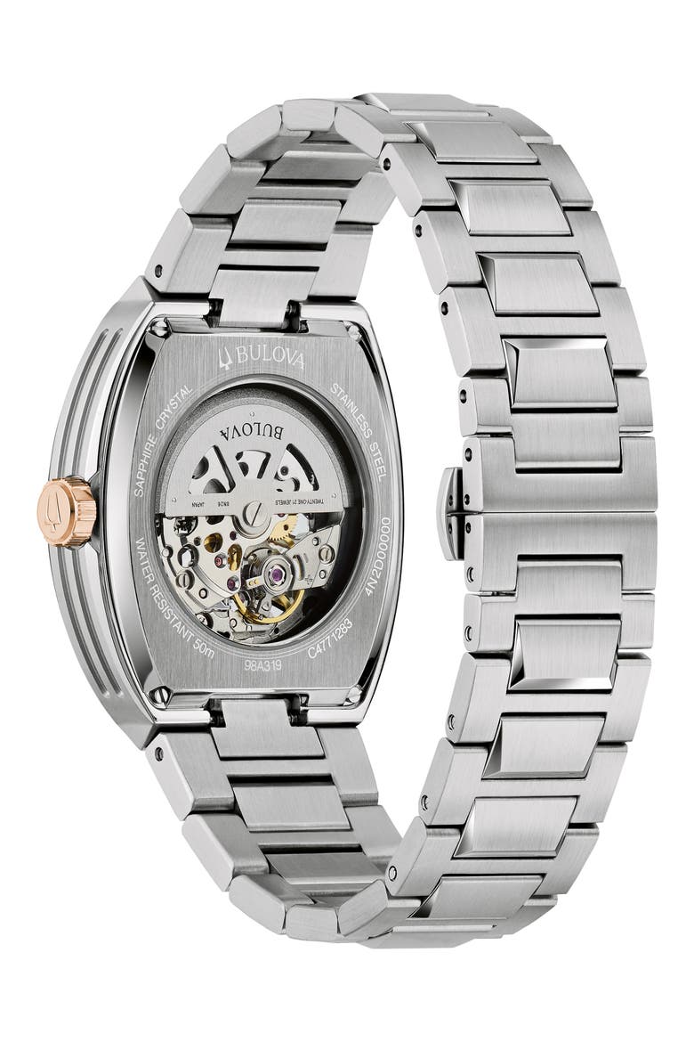 Maquina Silverton Skeleton Dial Automatic Bracelet Watch, 40mm, Alternate, color, TWO-TONE