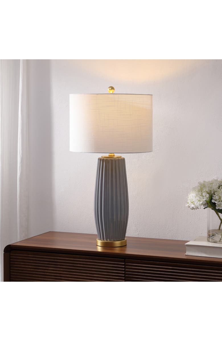 JONATHAN Y Roman 28.5" Ceramic LED Table Lamp, Alternate, color, Gray