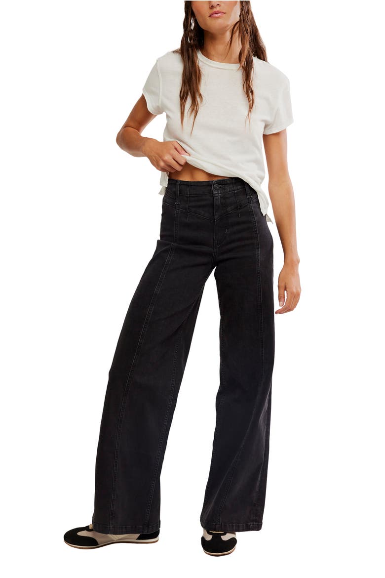 Libre Front Yoke Wide Leg Jeans, Alternate, color, CAFE NOIR