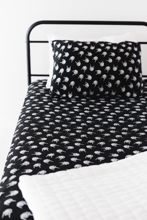 Charlie Lou Baby ® Rock N' Skull Twin Bedding Set In Black