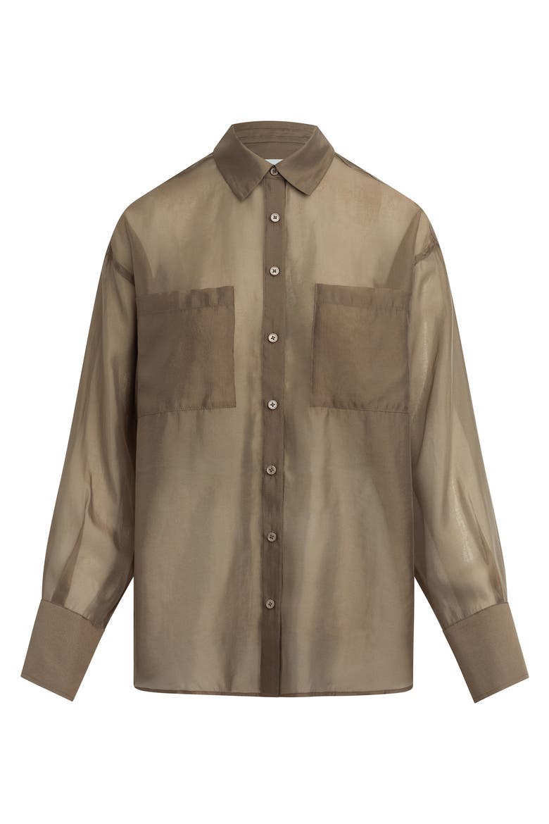 The Organza Boyfriend Shirt, Alternate, color, PORTOBELLO