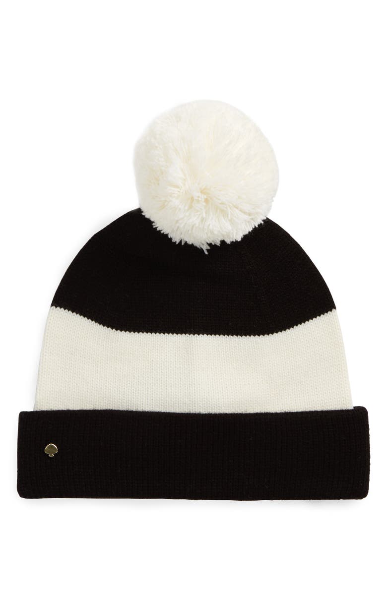kate spade new york colorblock knit beanie, Main, color,