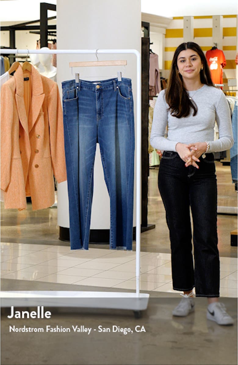 Meg High Waist Raw Hem Wide Leg Jeans, sales video thumbnail