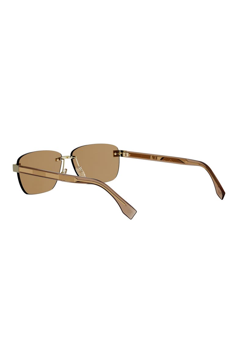 Sky 61mm Rectangular Sunglasses, Alternate, color, GOLD / BROWN