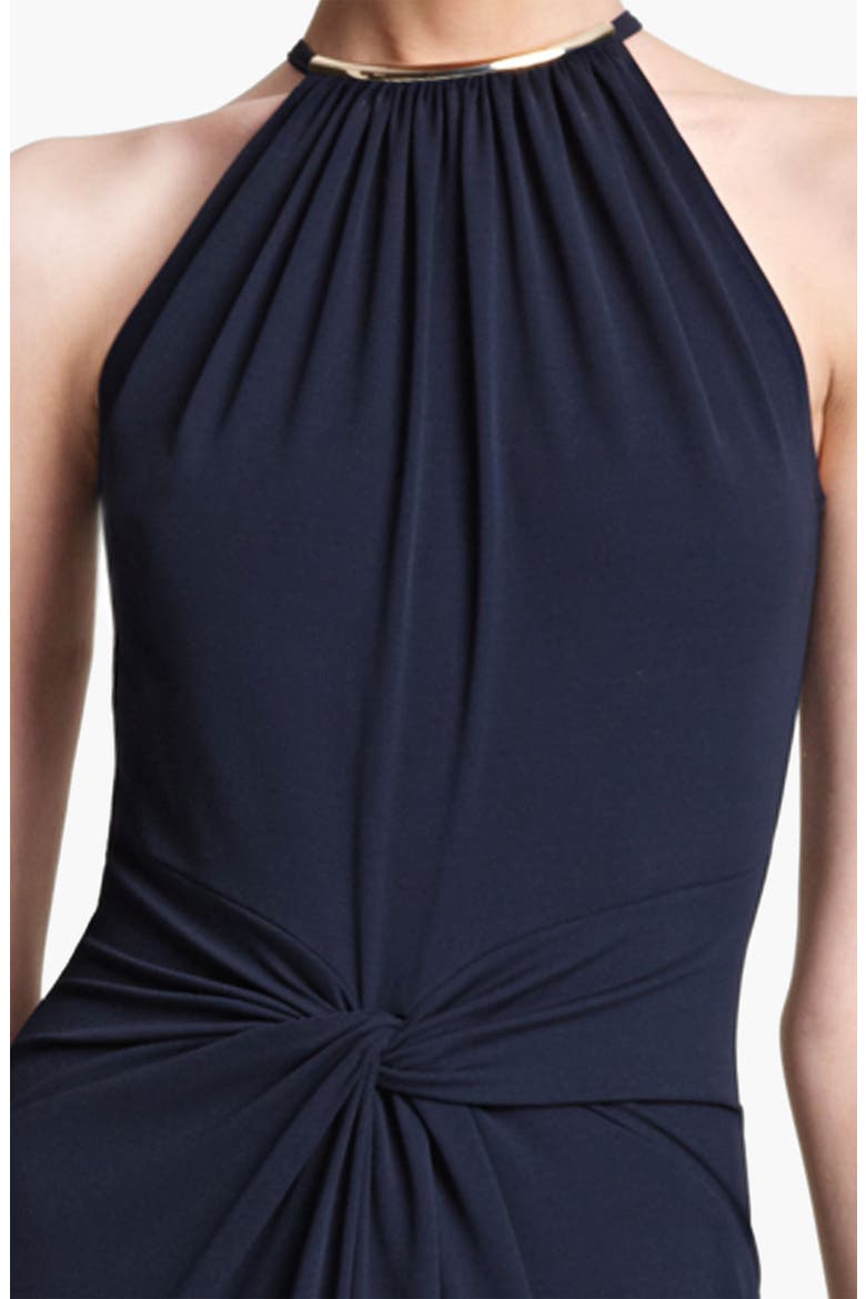 Matte Jersey Halter Gown, Alternate, color, MIDNIGHT