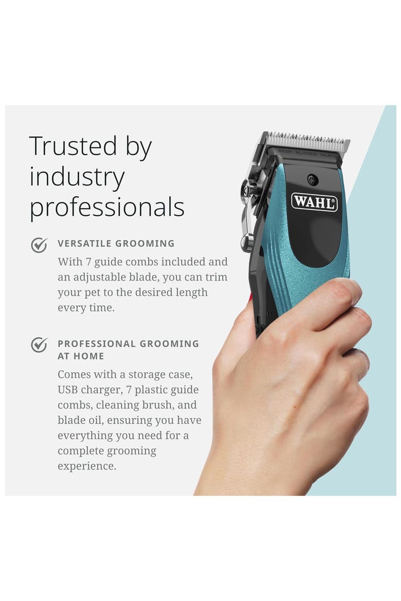 Cordless USB Rechargeable Pet Clipper Kit, Alternate, color, Black/Metallic Blue