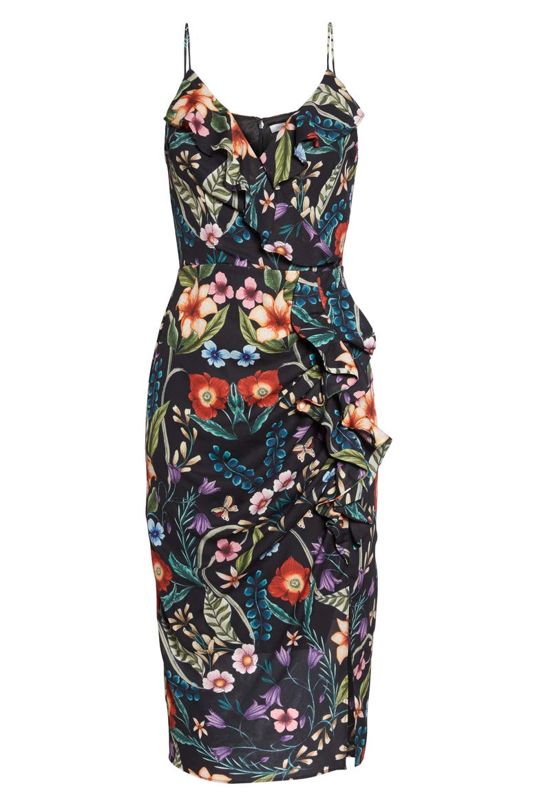 Gardenia Ruffle Dress, Alternate, color, PRINT DARK