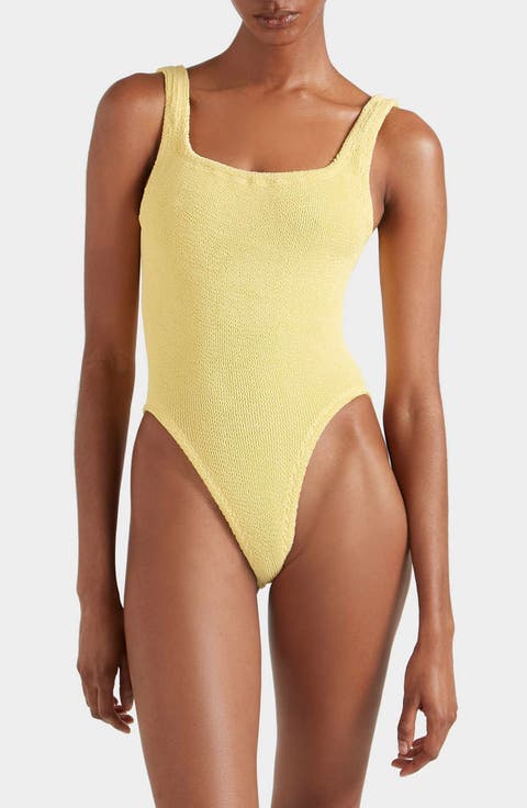 Square Neck One-Piece Swimsuit