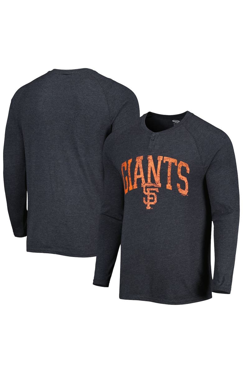 CONCEPTS SPORT Men's Concepts Sport Black San Francisco Giants Inertia Raglan Long Sleeve Henley T-Shirt, Main, color, 