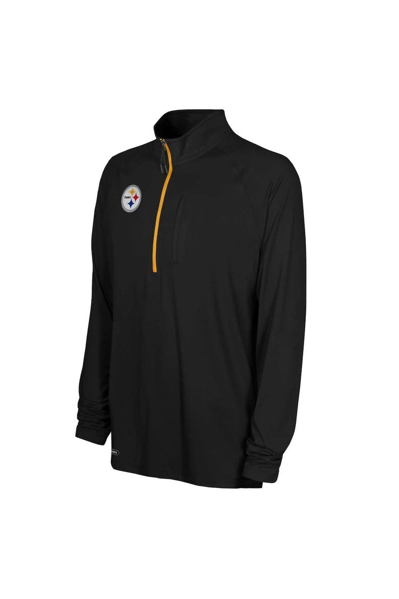 Men's Black Pittsburgh Steelers Combine Authentic Raglan Quarter-Zip Top, Alternate, color, Black