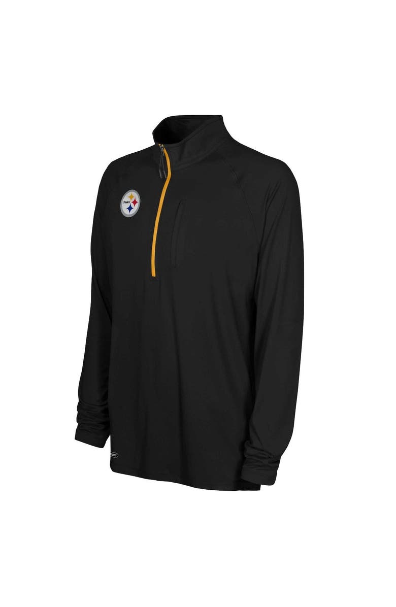 Outerstuff Men's Black Pittsburgh Steelers Combine Authentic Raglan Quarter-Zip Top, Alternate, color, 