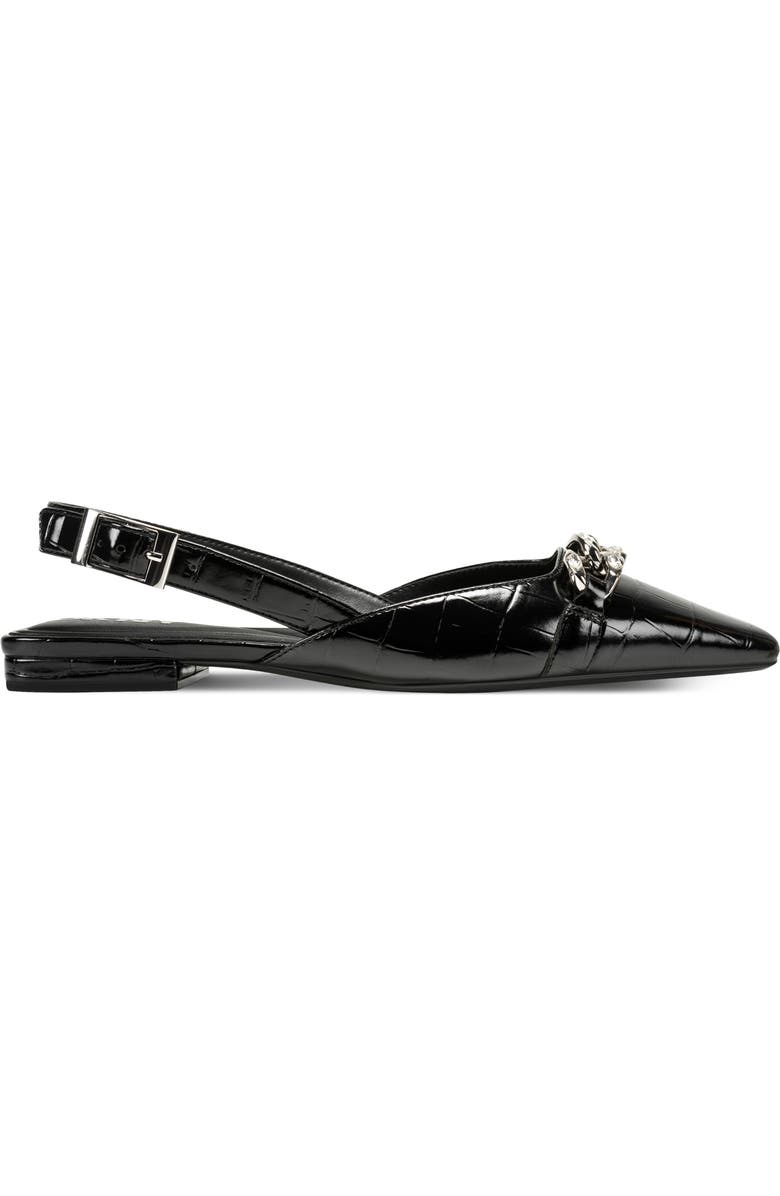 DKNY Cosetta Slingback Pointed Toe Flat, Alternate, color, Black
