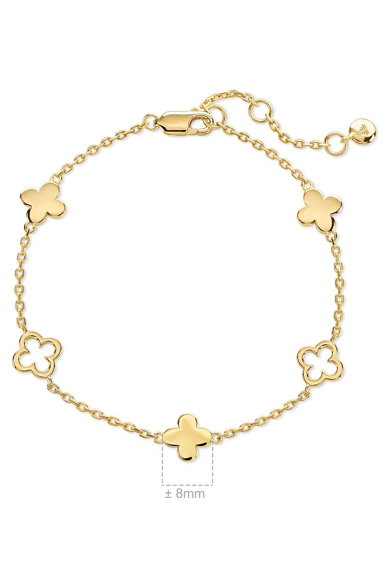Gold Plated Floral Station Bracelet, Alternate, color, GOLD