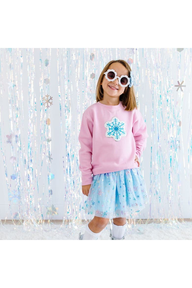 Snowflake Patch Sweatshirt, Alternate, color, Pink