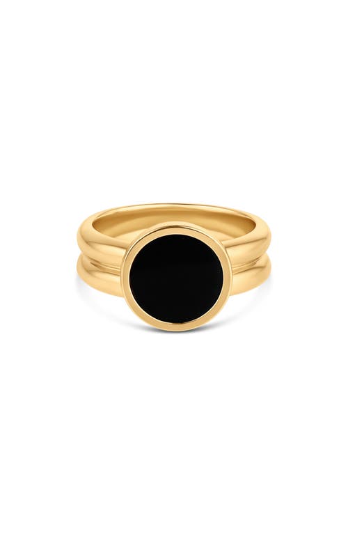 Thatch Svea Mother Of Pearl Ring In Onyx