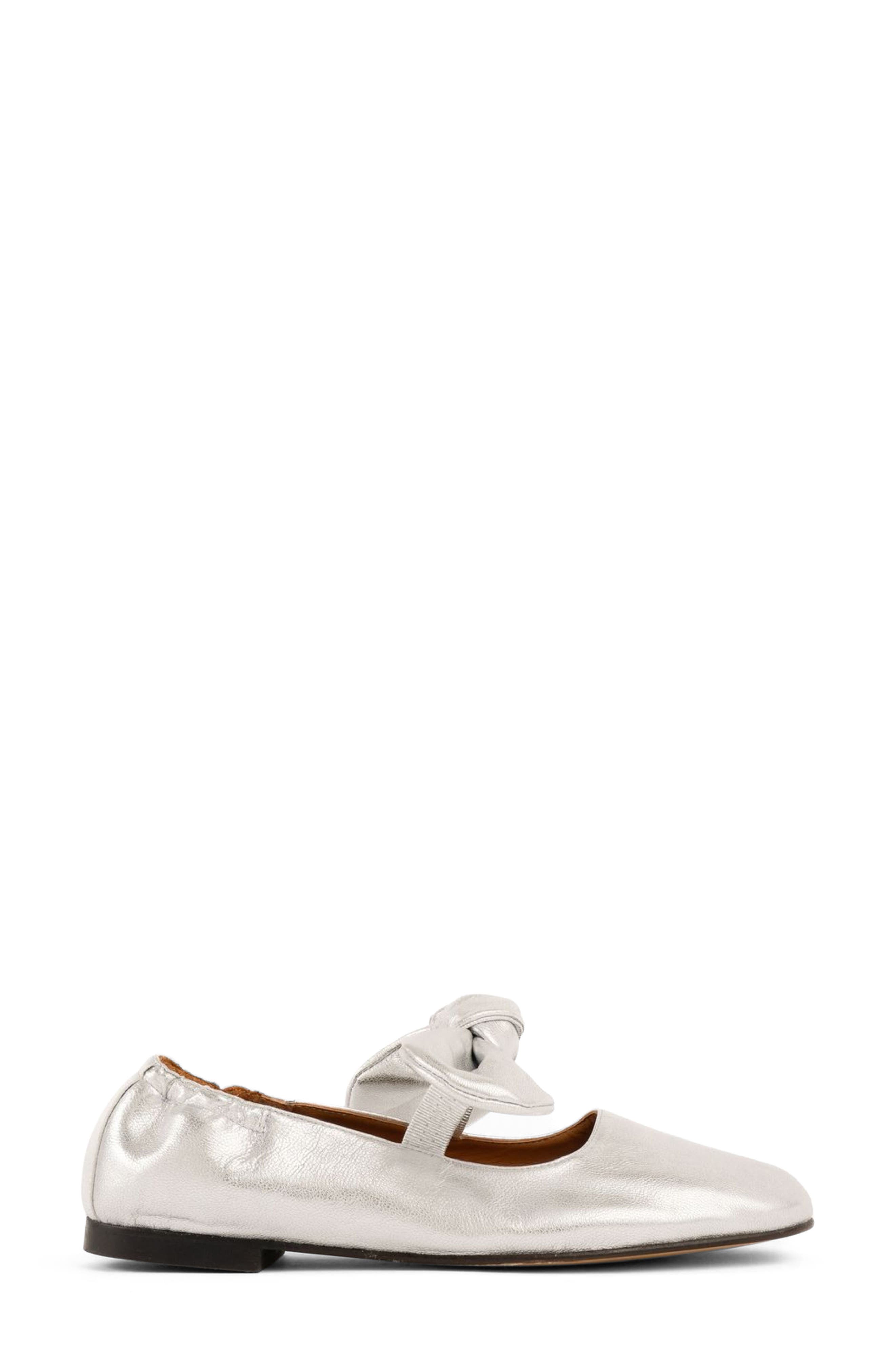Penelope Chilvers Minnie Mary Jane Flat, Alternate, color, Silver