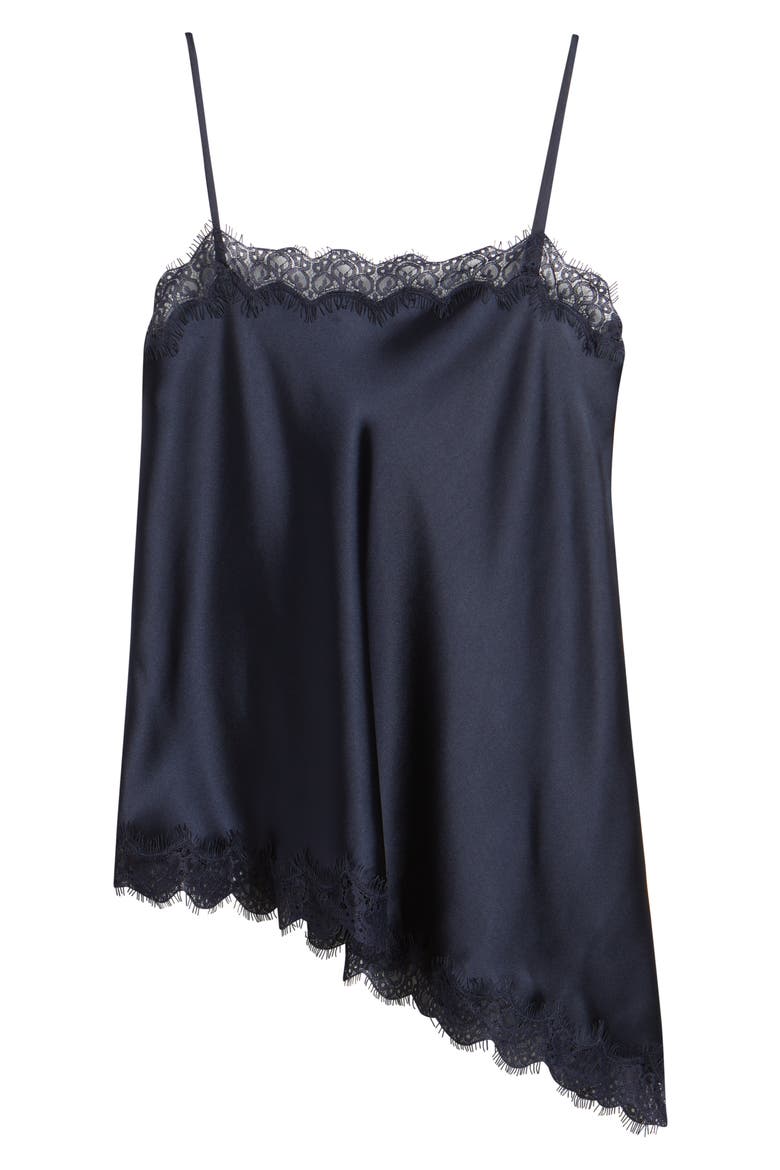 Tansy Satin and Lace Cami, Alternate, color, NAVY