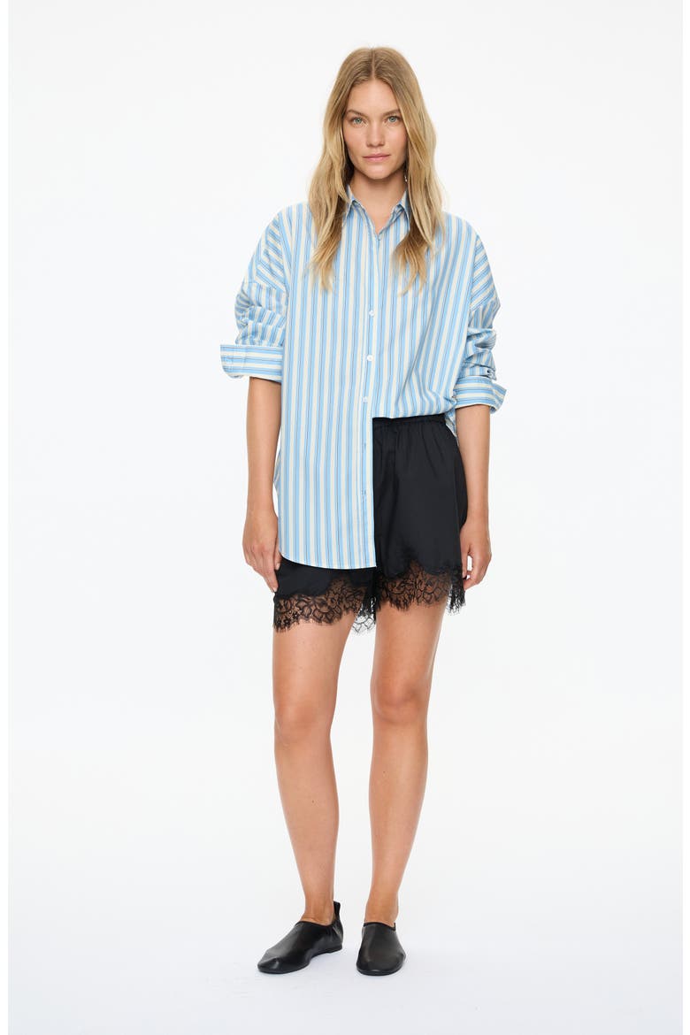 Mara Stripe Cotton Button-Up Shirt, Alternate, color, SKY/ NAVY/ WHITE