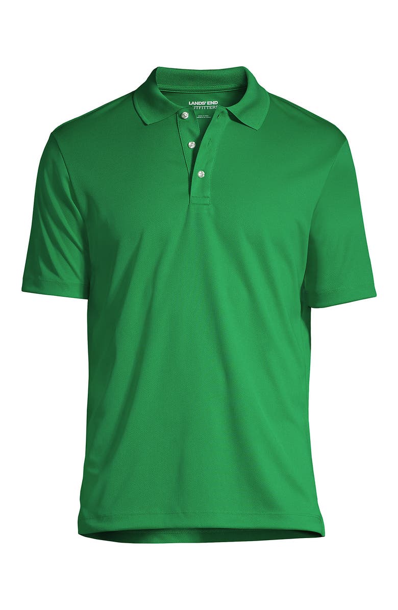 Lands' End Short Sleeve Solid Active Polo Shirt, Alternate, color, Vibrant Clover