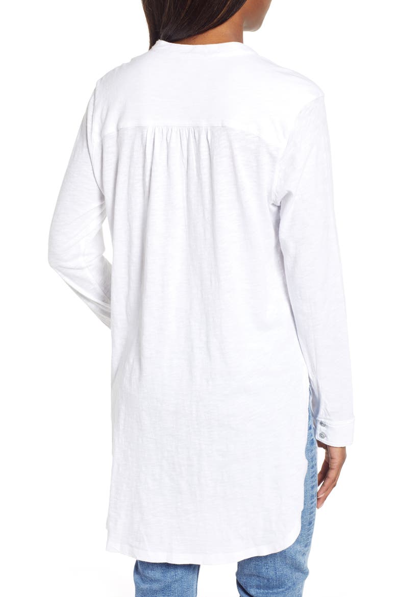 Button Down Knit Tunic, Alternate, color, WHITE