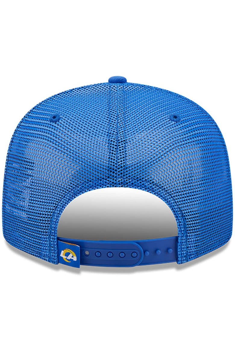 Men's New Era Royal Los Angeles Rams Gridlock Trucker 9FIFTY Snapback Hat, Alternate, color, Royal