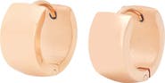 STEELTIME 18k Rose Gold Plated Huggie Hoop Earrings