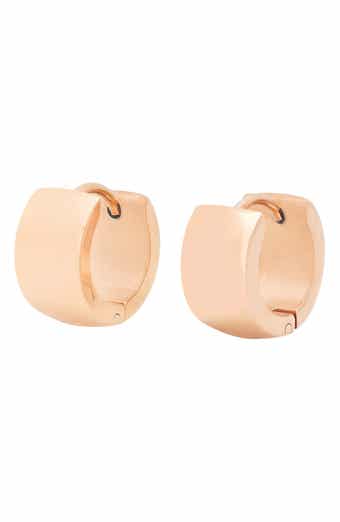 18k Rose Gold Plated Huggie Hoop Earrings