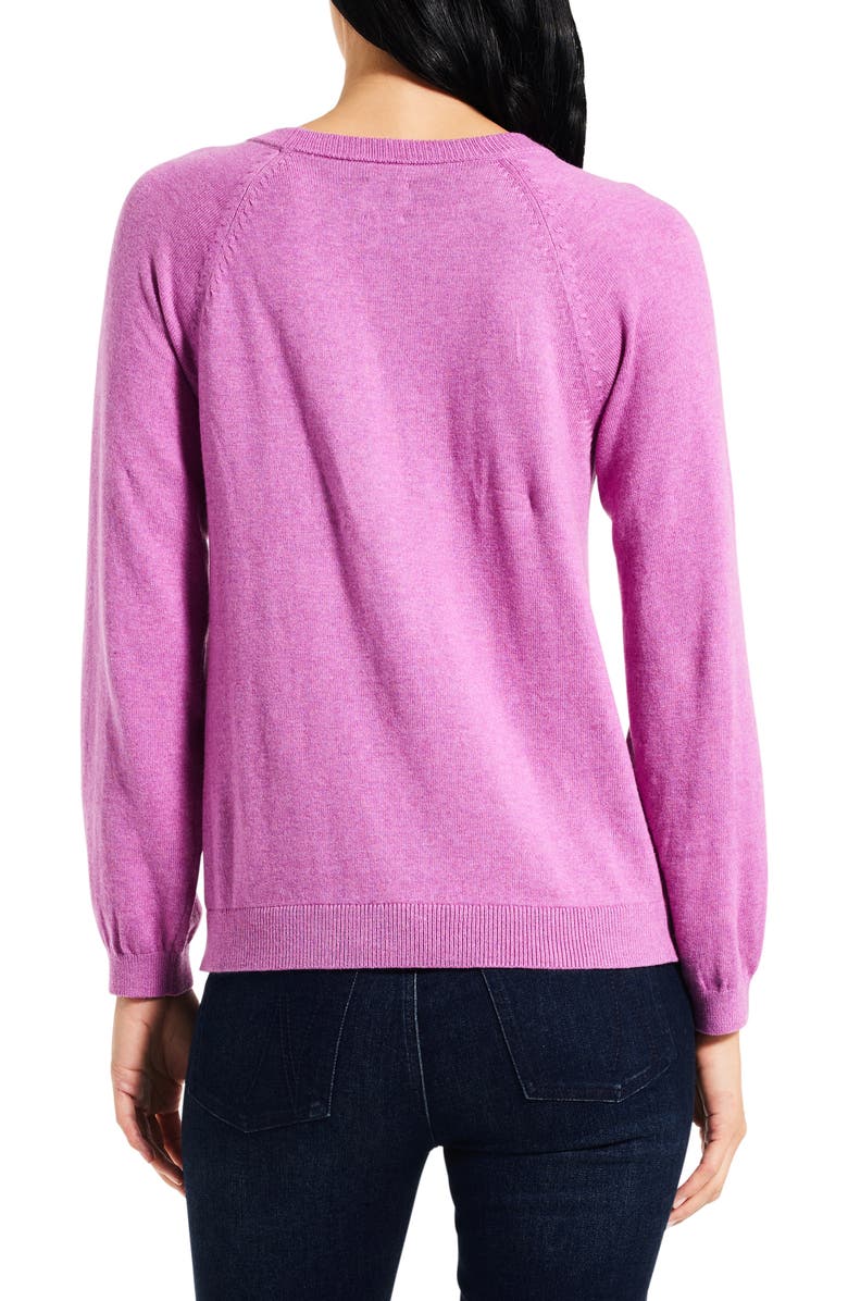 NIC+ZOE Here & There Cotton Blend Sweater, Alternate, color, Vivid Magenta