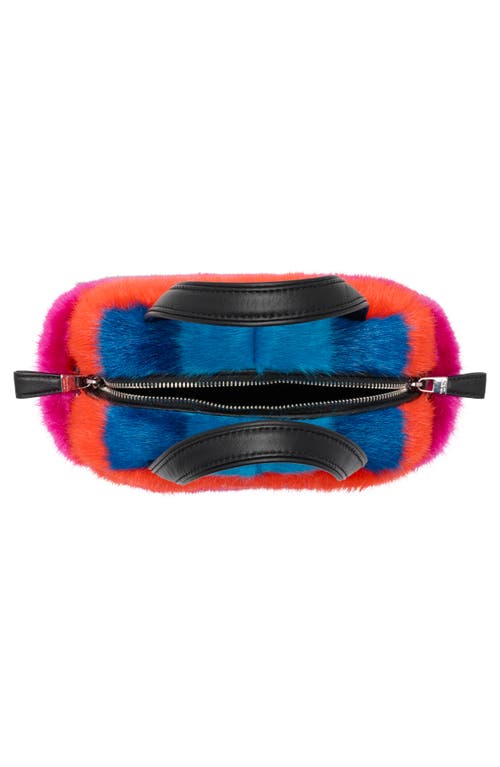 Kate Spade New York Puffed Faux-fur Stripe Satchel In Multi