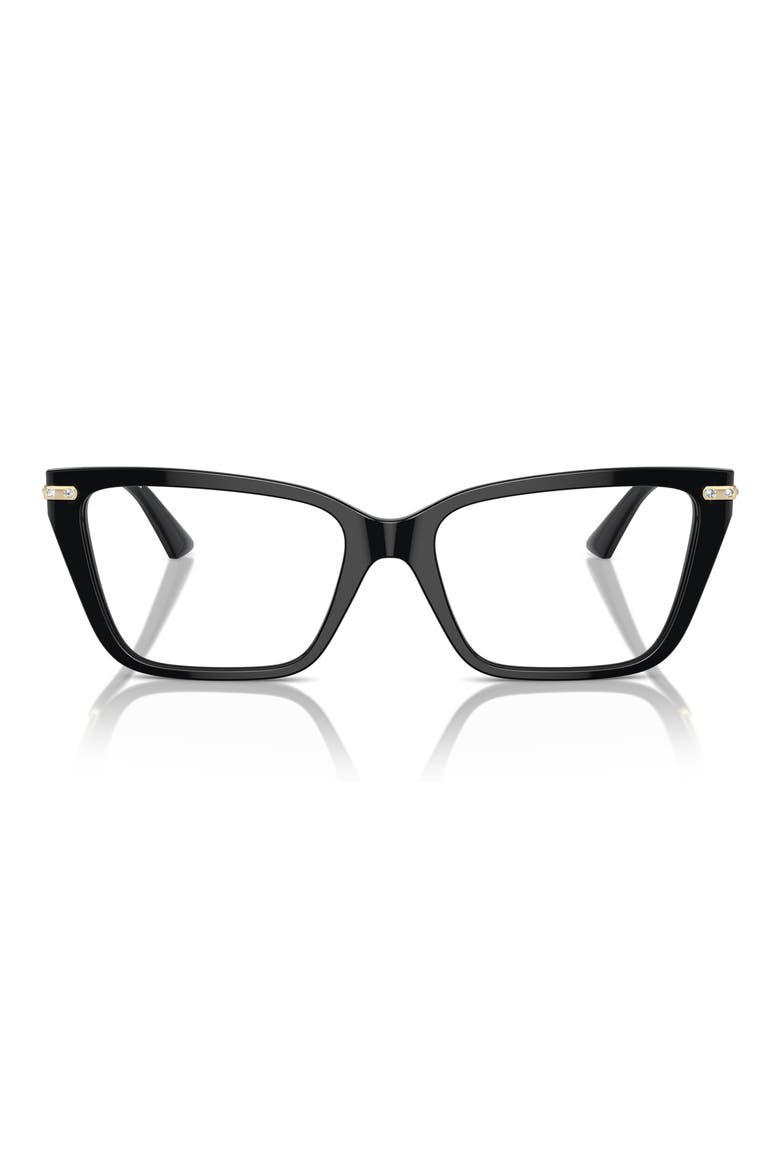55mm Cat Eye Optical Glasses, Main, color, BLACK / DEMO LENS