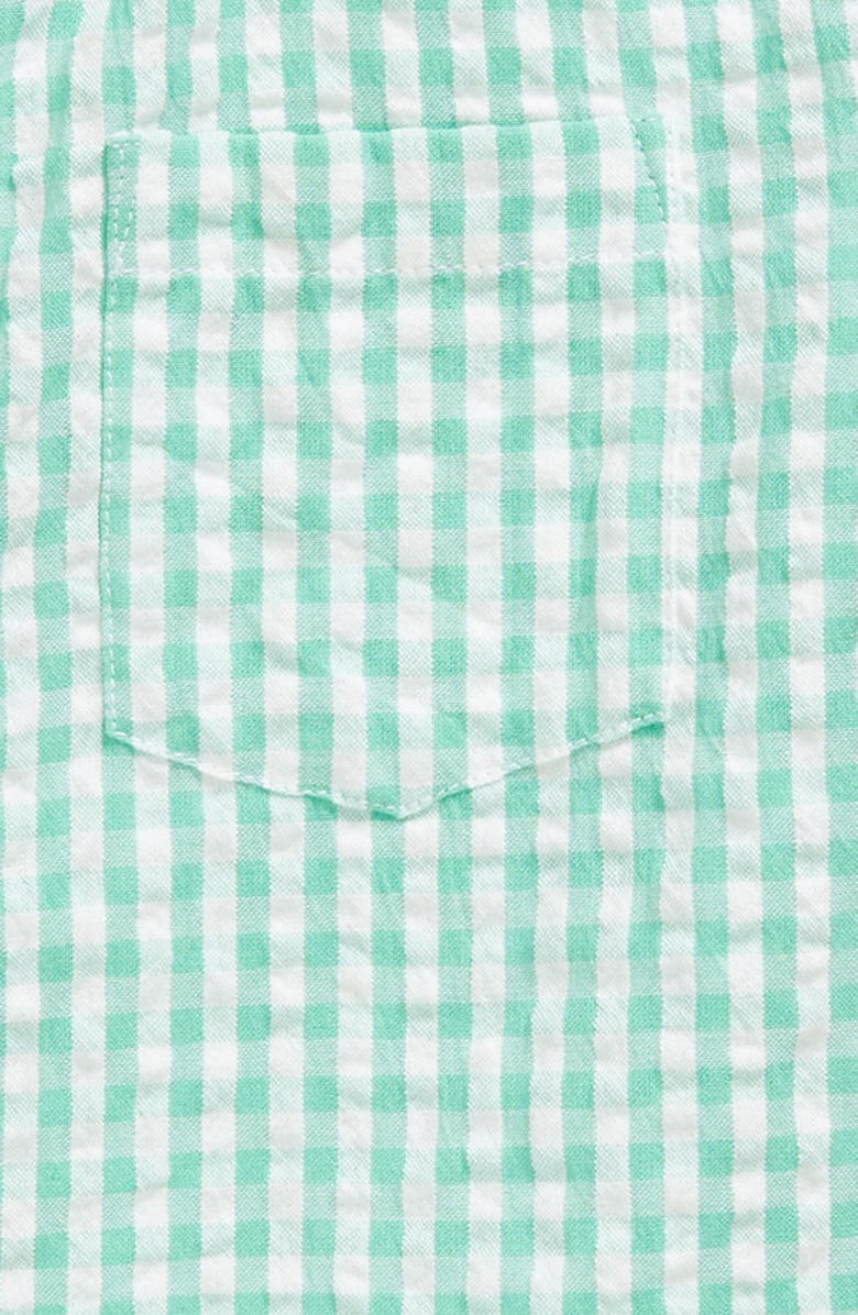 Nordstrom Kids' Gingham Short Sleeve Cotton Button-Down Shirt, Alternate, color,