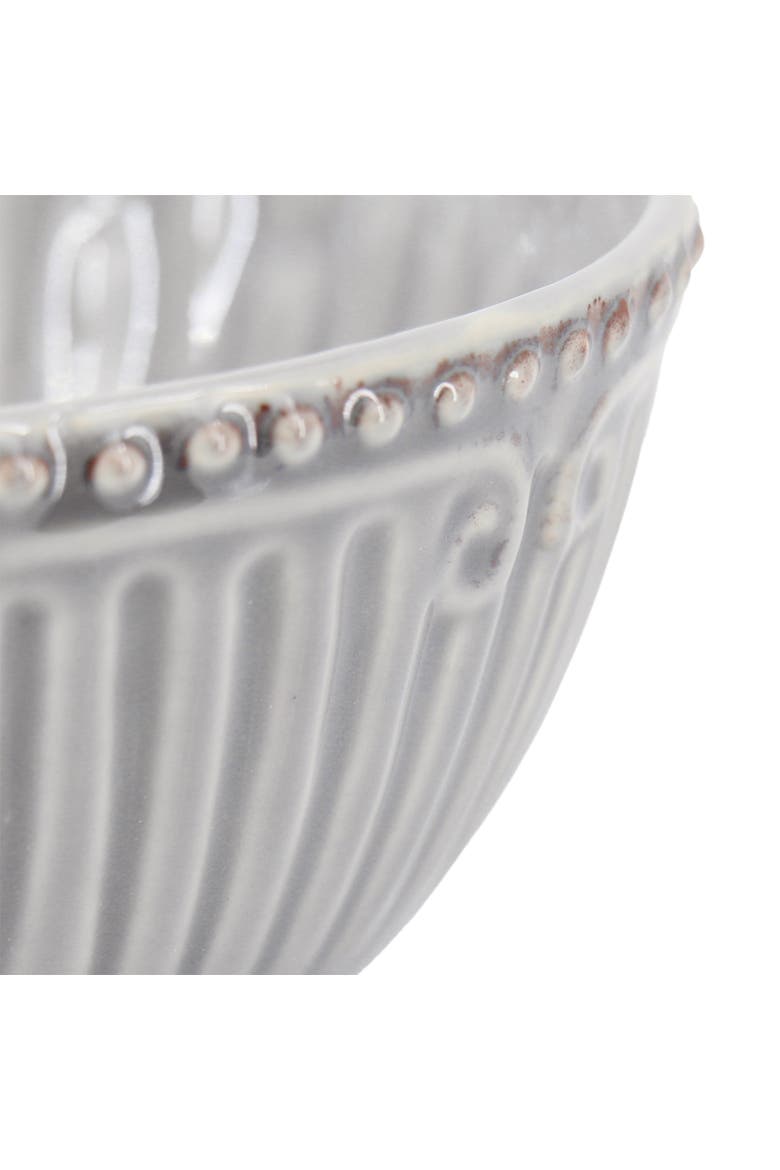 Capri 6 piece 6in Stoneware Embossed Cereal Bowl Set, Alternate, color, Grey