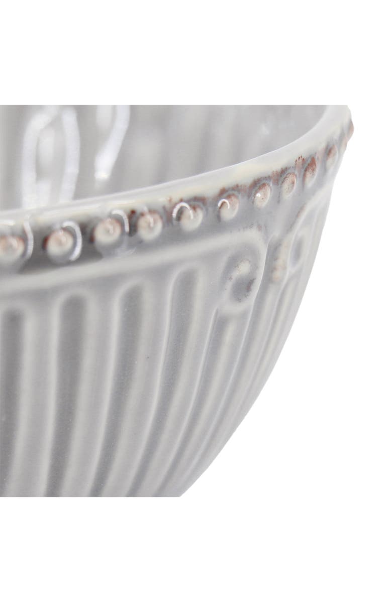 Modern Southern Home Capri 6 piece 6in Stoneware Embossed Cereal Bowl Set, Alternate, color, Grey