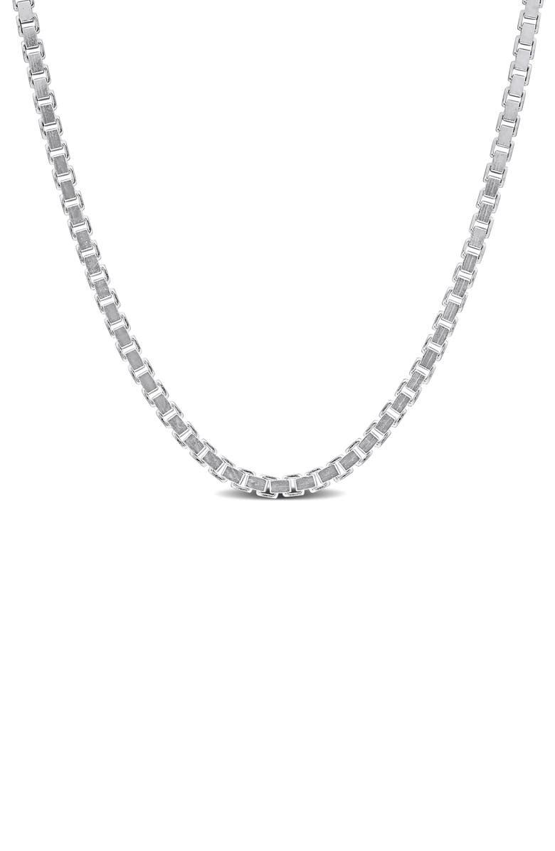 DELMAR Box Link Chain Necklace, 1.50mm, Main, color, Silver