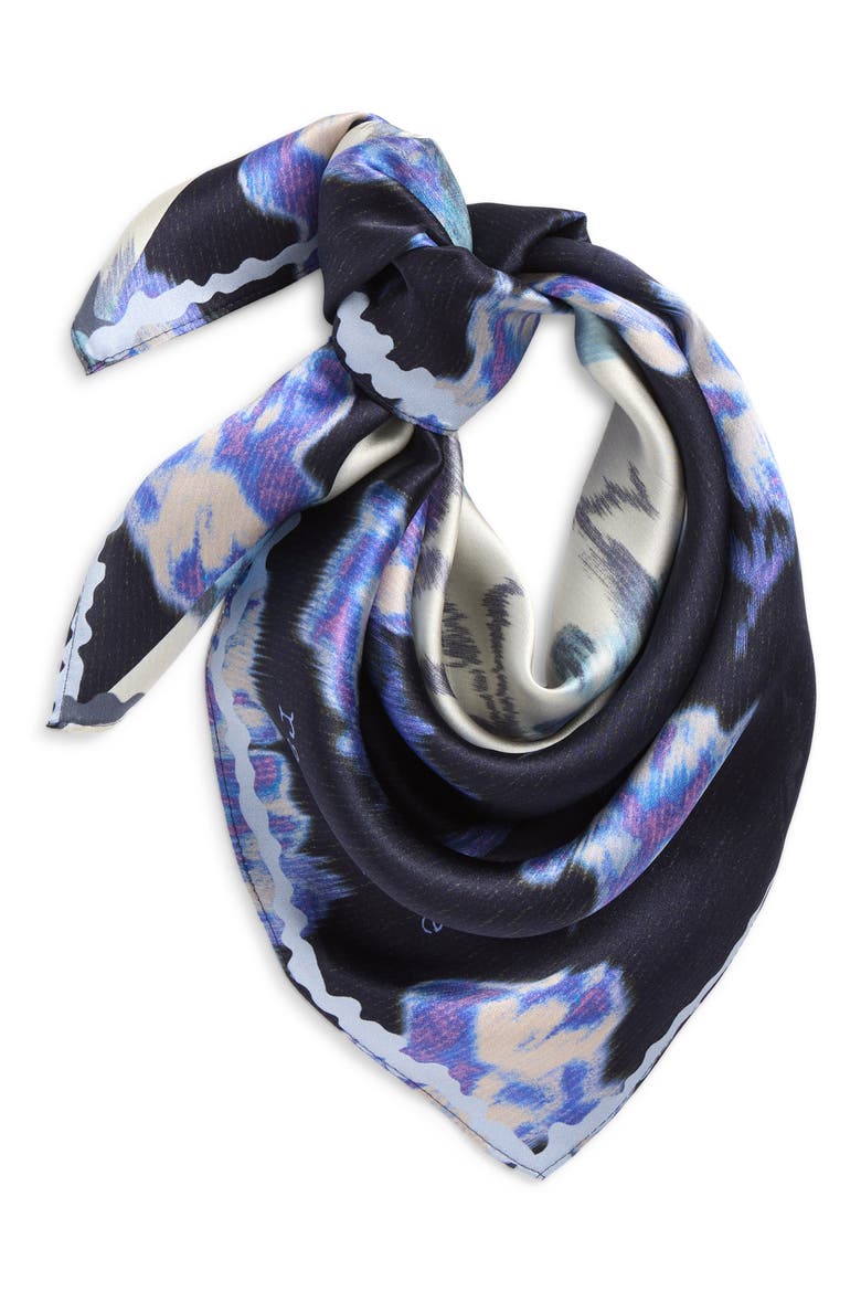 Kit Silk Bandana Scarf, Main, color, NAVY