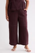 Adrianna Papell Crinkled Topstitched Pants