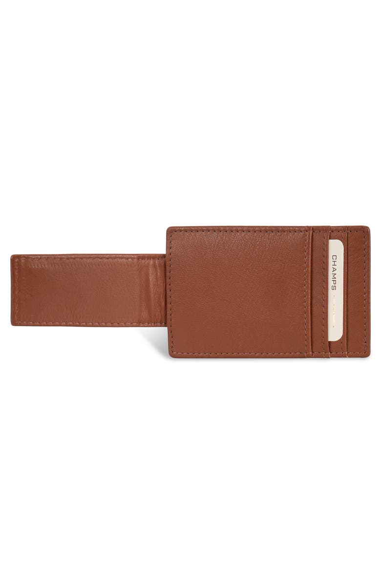 CHAMPS Leather Magnetic RFID Card Case, Alternate, color, Brown