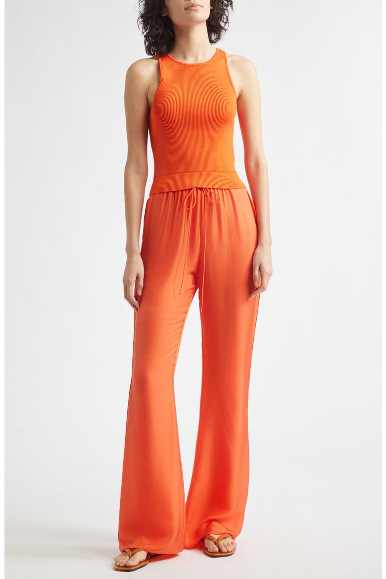 Nela Drawstring Flared Pants, Alternate, color, FLAME